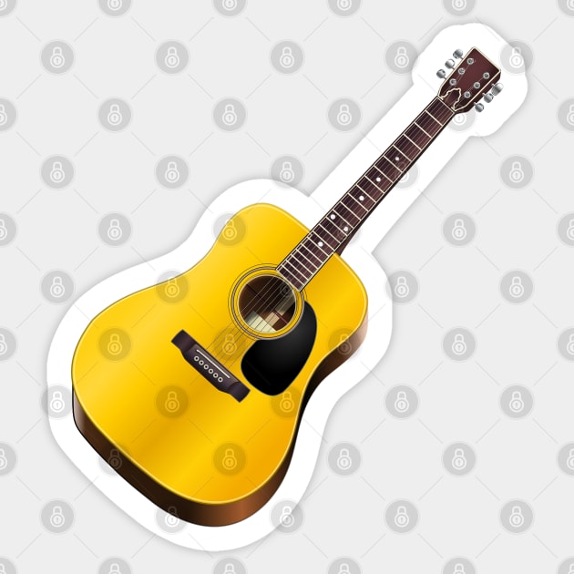 Acoustic Guitar Sticker by skycloudpics